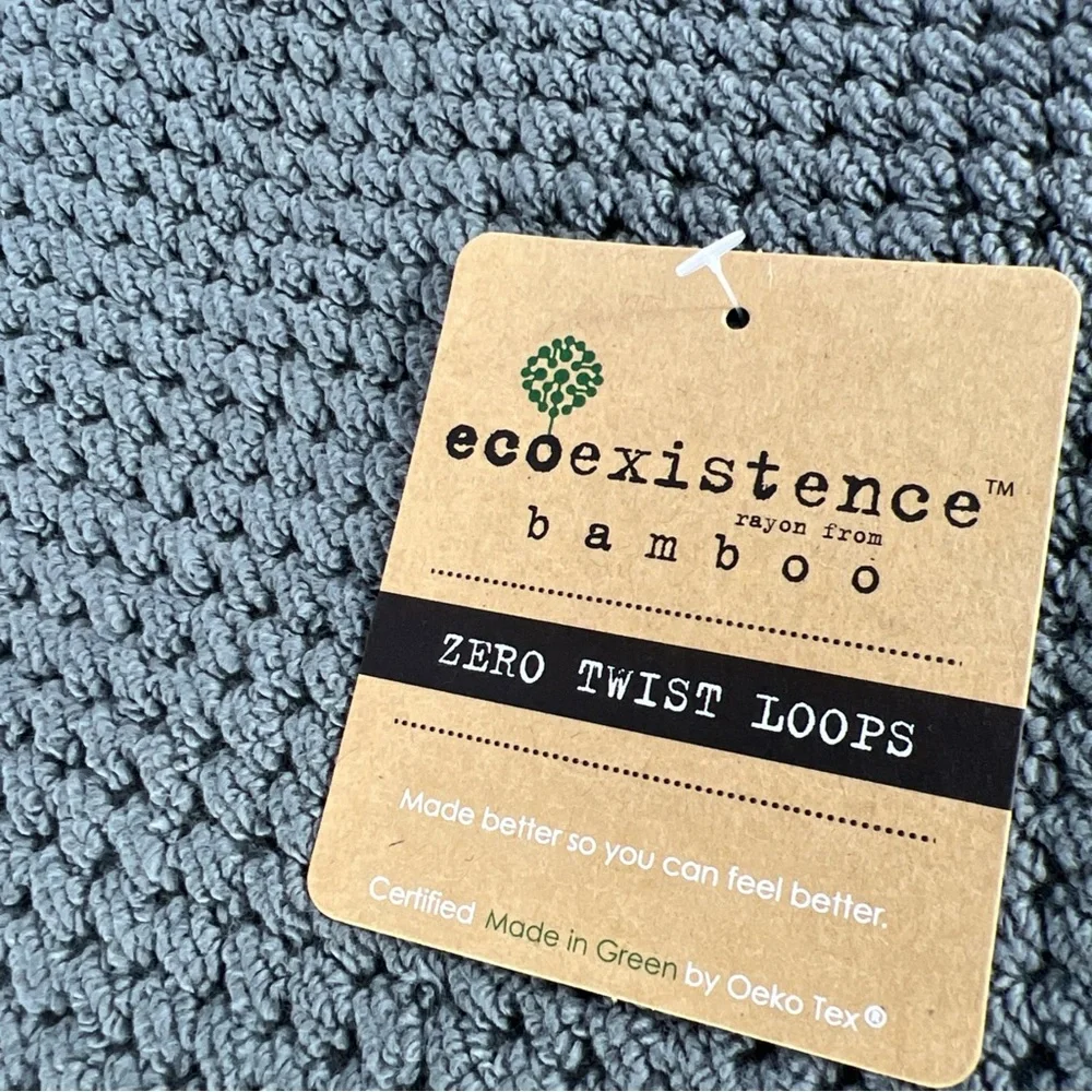 Ecoexistence Bamboo Bath Towels Set of 2 Dark Gray Soft Zero Twist Cotton NEW